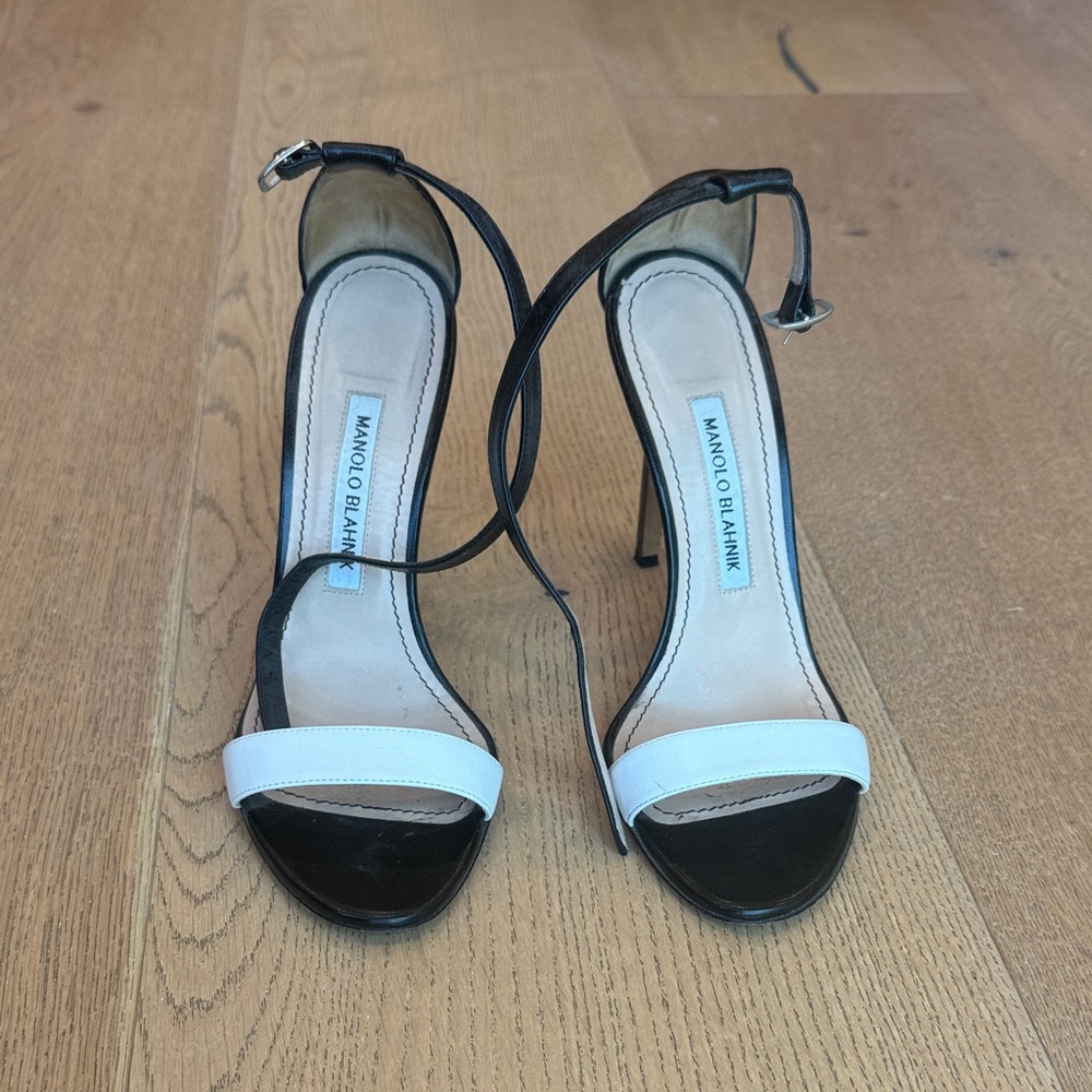 Manolo Blahnik Two-Tone Black and White Heels